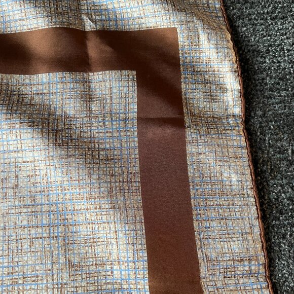 Vintage Christian Dior Silk Scarf Handkerchief - Square 18x18 inches Brown - Picture 12 of 15